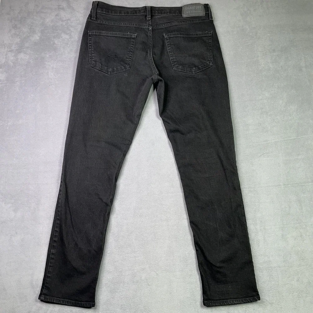 Signature By Levi Strauss Slim Fit Jeans Mens 34x32 (Measures 33x30) Black
